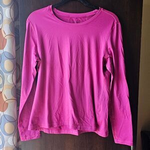 Be Inspired Fuchsia Long Sleeve Women's Top Size Large